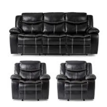 Black Recliner Leather Sofa