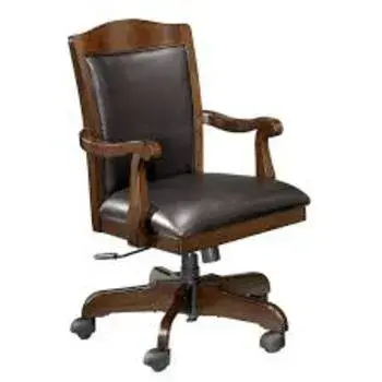 Wooden & Leather  Revolving Chair