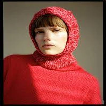 Vogue Red Ribbed Balaclava Men Cap