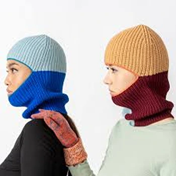 Alluring Multicolor Ribbed Balaclava Cap