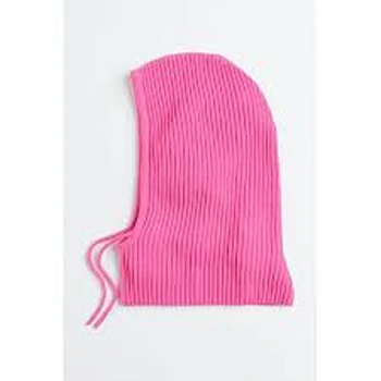 In Demand Pink Ribbed Balaclava Cap