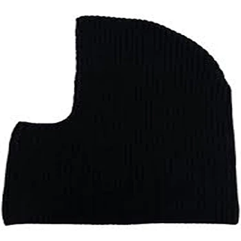 Radiant Black Ribbed Balaclava Cap