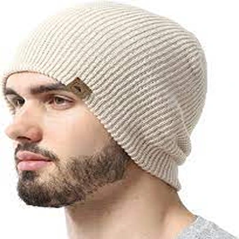Vogue Cream Ribbed Men Cap