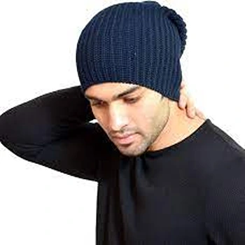 Trendsetting Blue Ribbed Cap
