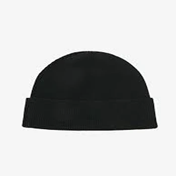 Lavish Black Unisex Ribbed Woolen Cap