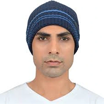 Ravishing Blue Woolen Unisex Cap