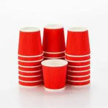 Red Ripple Paper Cup