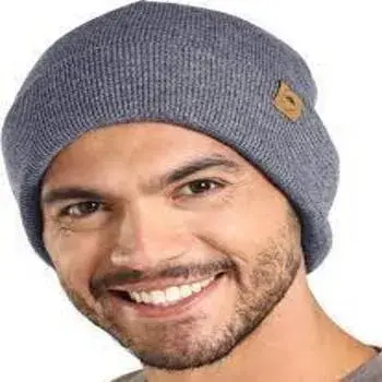 Grey Ribbed Cap For Men