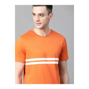 Orange Round Neck Men T Shirts