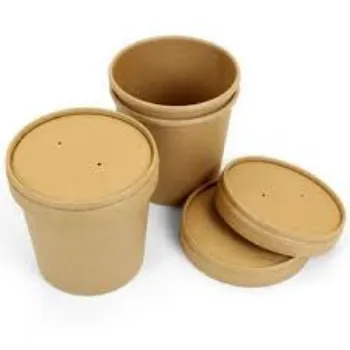  Brown Round Paper Container