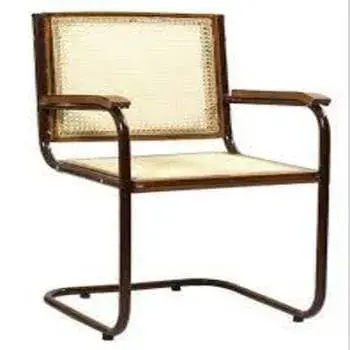 Wire Knitted S Type School Chair, White & Brown