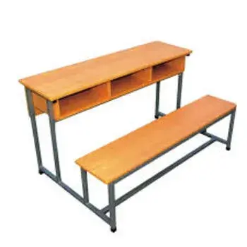 Mild Steel 3  Seater School Desk Bench