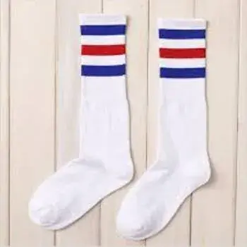 Blue & Red Striped School Socks 