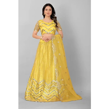 Breathable & Comfortable Semi Stitched Lehenga