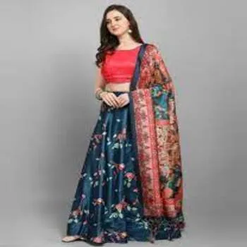 Cultural Semi Stitched Lehenga For Ladies 