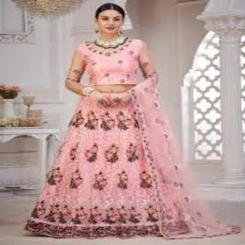 Pink Color Semi Stitched Lehenga