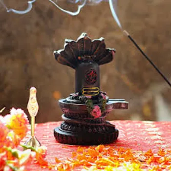 Black Resin Shivling Statue