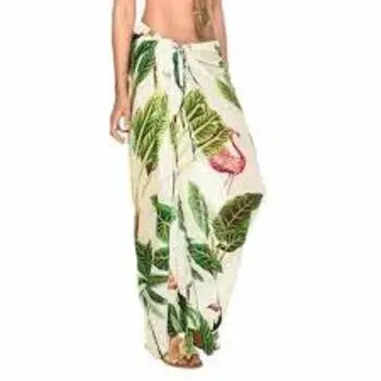 Leaves Printed Silk Pareo