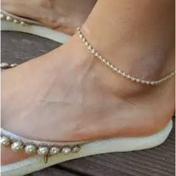 Polished Silver Anklets