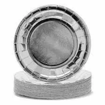 Fine Finish Silver Foil Paper Plates