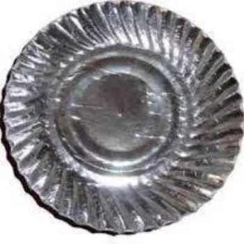 Plain Silver Foil Paper Plates