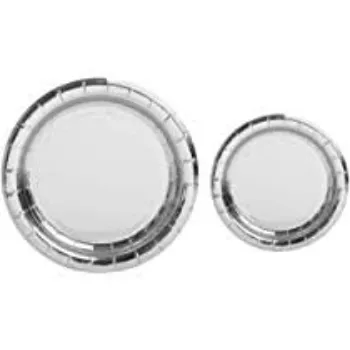 Solid Silver Foil Paper Plates