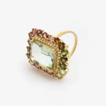 Smooth Texture Silver Gemstone Ring