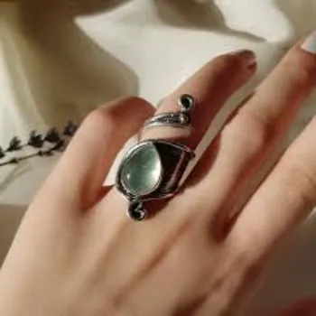 Polished Silver Gemstone Rings