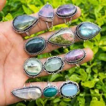 Shree Aadya Jewels Silver Gemstone Rings