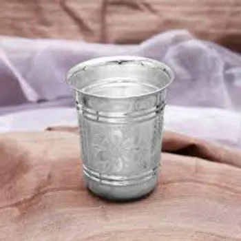 Dinesh Trading Co Silver Glass