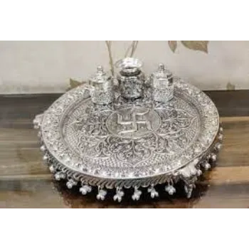 Shri Durga Silver Thali
