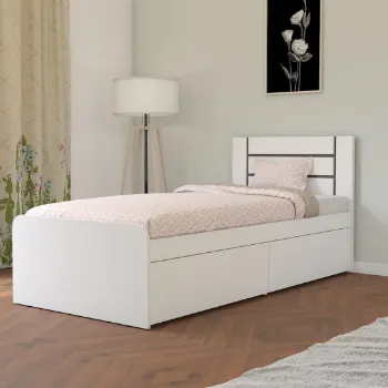 White stylish Single Bed