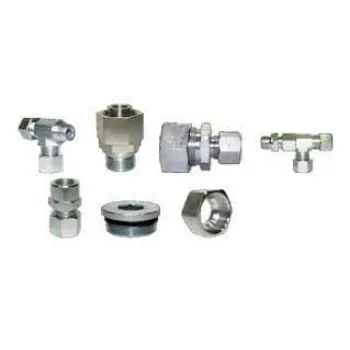 Single Ferrule Hydraulic Fittings Silver Color 