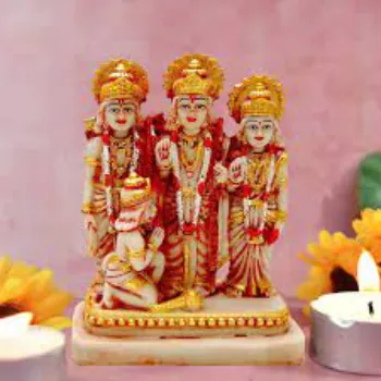  White Marble Sita Ram Statue