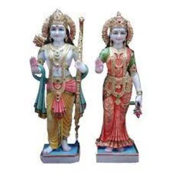 White Marble Sita Ram Statue