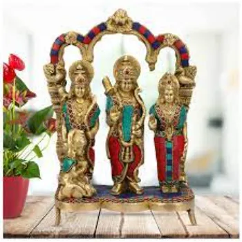 Golden Brass Sita Ram Statue
