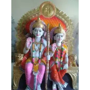  White Marble Sita Ram Statue