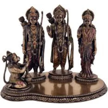  Top Collection 10.5 H 7.5 H Rama, Sita and Lakshmana Worshipped by Hanuman Statue 