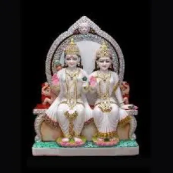  White Panited Ram Sita Statue