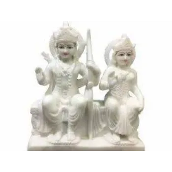  White Marble Sita Ram Statue