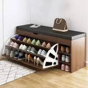 Wooden Shoe Rack, Free Standing, 3 Shelves