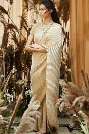 Golden Shade Stylish Saree For Ladies