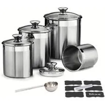  Round Stainless Steel Canisters