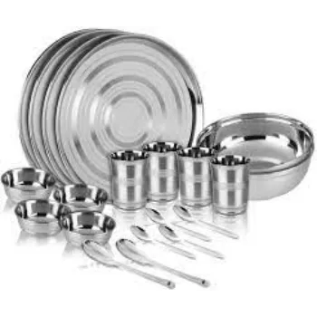 A N Stainless Steel Dinner Set