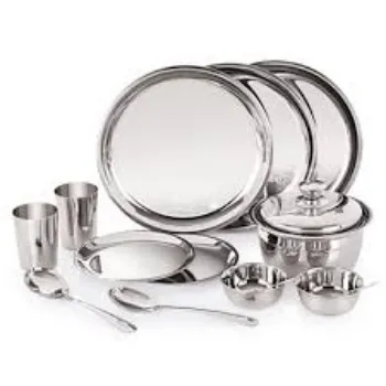 Plain Stainless Steel Dinner Set