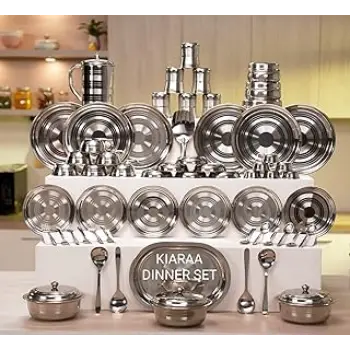Natural Stainless Steel Dinner Set