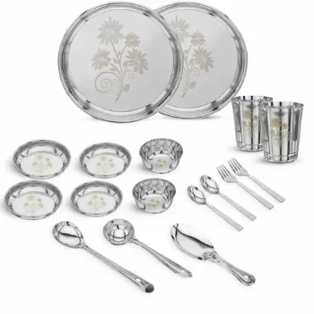 Modern Stainless Steel Dinner Set