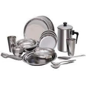 Plain Stainless Steel Dinner Set