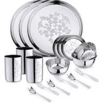 Pooja Craft & Embroidary Stainless Steel Dinner Set