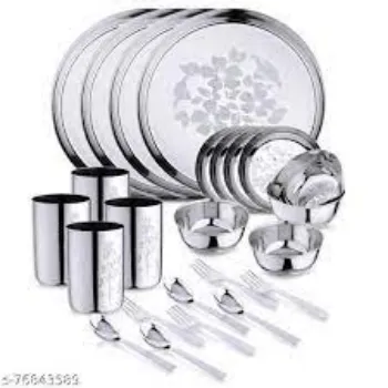 Stainless Steel Dinner Set Silver Color